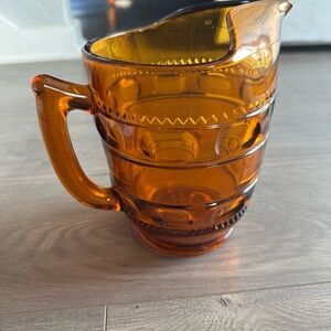 Vintage Amber Glass Pitcher